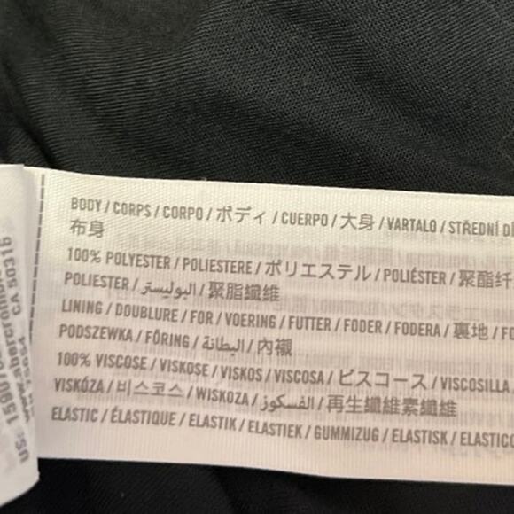 Abercrombie & Fitch Black Floral Sleeveless Smocked Slit Midi A-line Dress Sz XS - Picture 6 of 6